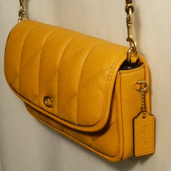 Coach C8571 $295 Hayden Quilted Pillow Leather Papaya Crossbody NWT! - Picture 8 of 9